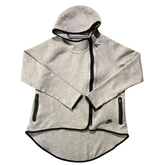 Nike Tech Fleece Gray Hoodie Cape Athletic Jacket Women's Medium - Picture 1 of 7